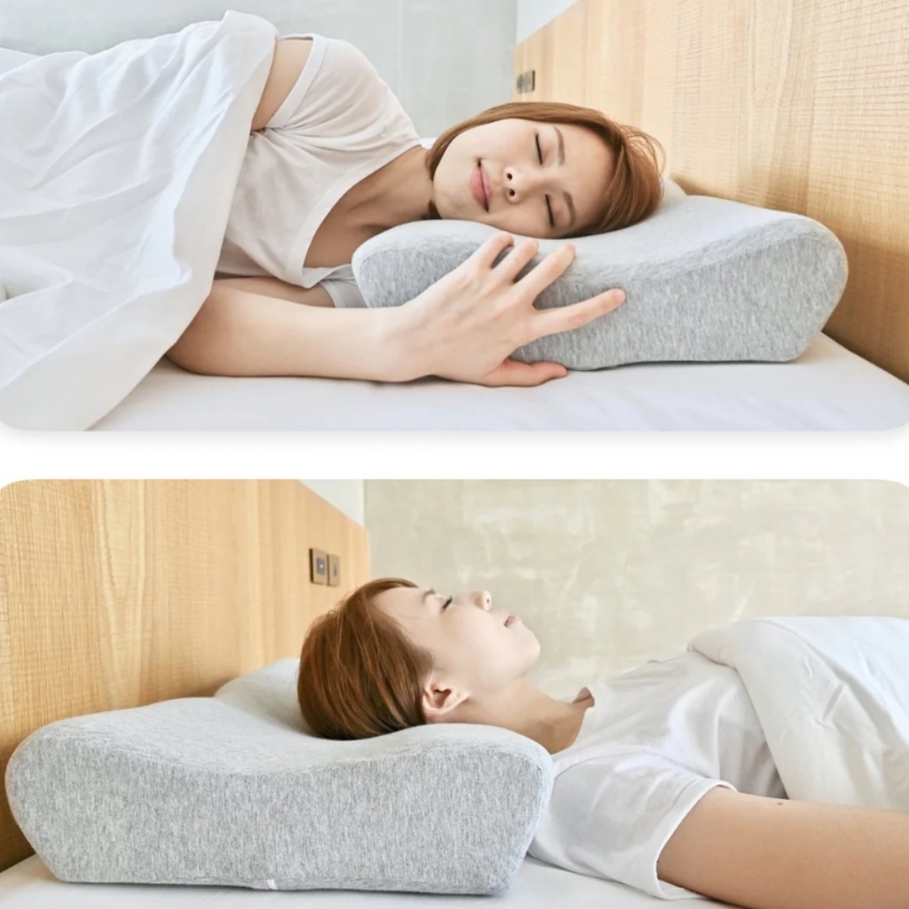 Cushion Lab Gray Contour Memory Foam Pillow - Supportive Neck Relief